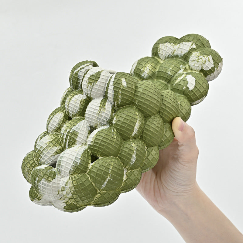 Tie Dye EVA Bubble Slides Platform Slippers Women Summer New Men Foam Sandals Flats Fashion Message Couple Designer Shoes